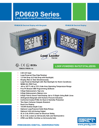 Thumbnail of document Data Sheet - PD6620 Loop-Powered IS & Nonincendive Rate / Totalizer